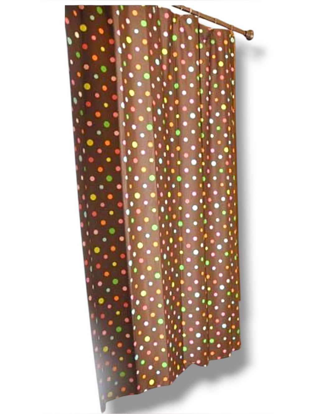 Target Polka Dot Fabric Shower Curtain Brown Multicolored Colorful Retro